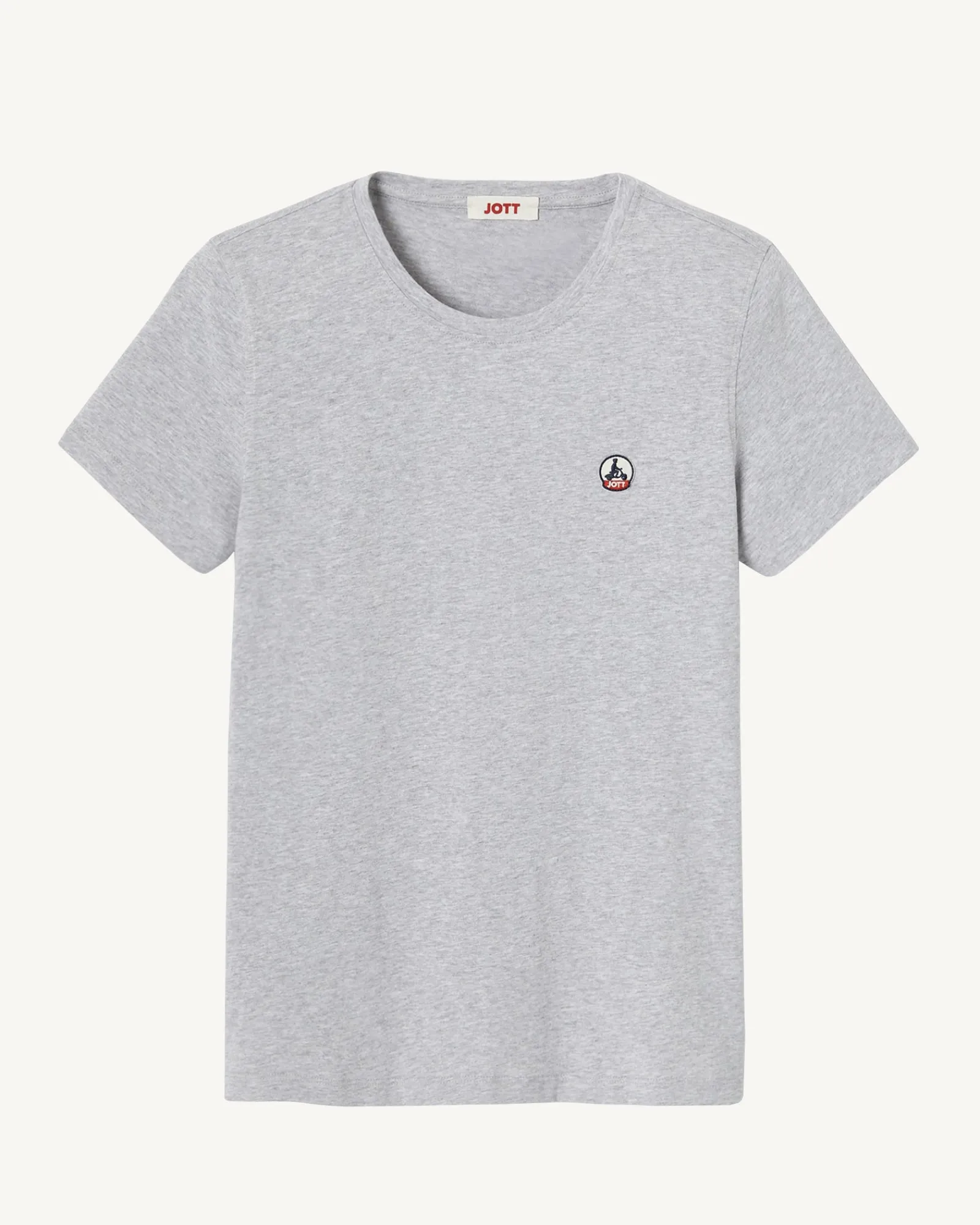 T-Shirt A Col Rond Femme En Coton Biologique Gris Chine Rosas*JOTT New