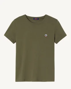 T-Shirt A Col Rond Femme En Coton Biologique Army Rosas*JOTT Best Sale