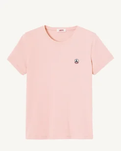 T-Shirt A Col Rond Femme En Coton Biologique Rose Clair Rosas*JOTT Best