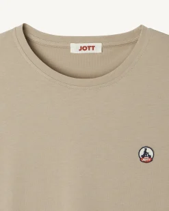 T-Shirt A Col Rond Femme En Coton Biologique Beige Rosas*JOTT Hot