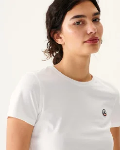 T-Shirt A Col Rond Femme En Coton Biologique Blanc Rosas*JOTT Fashion