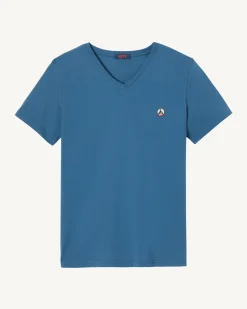 T-Shirt Homme En Coton Biologique Bleu Jeans Benito*JOTT Sale