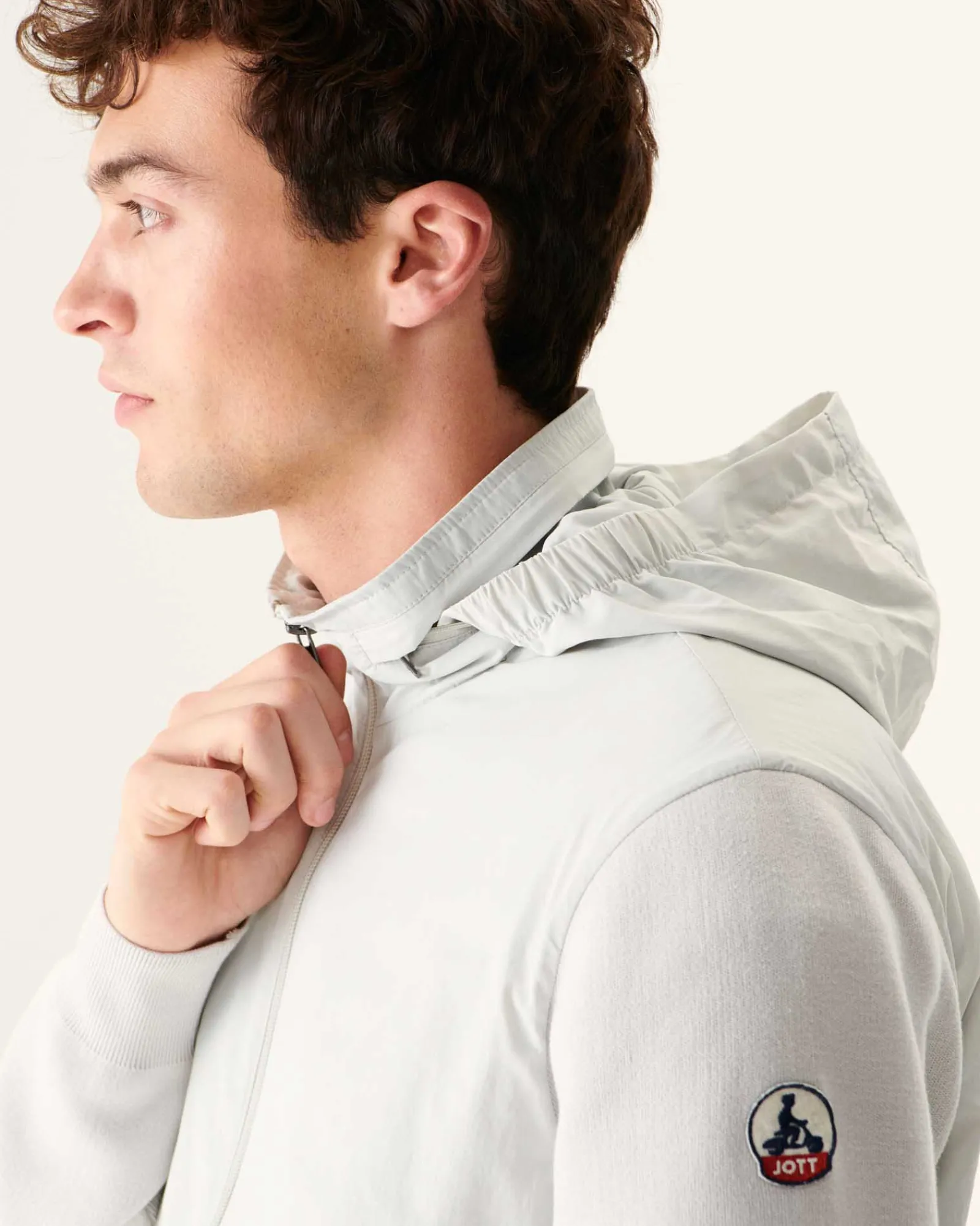 Veste A Capuche Bi-Matiere Gris Clair Bardenas*JOTT Flash Sale